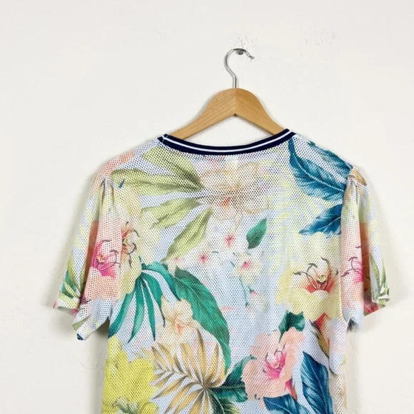 Farm Rio Floral Mesh Shirt Size P - Picture 5 of 7